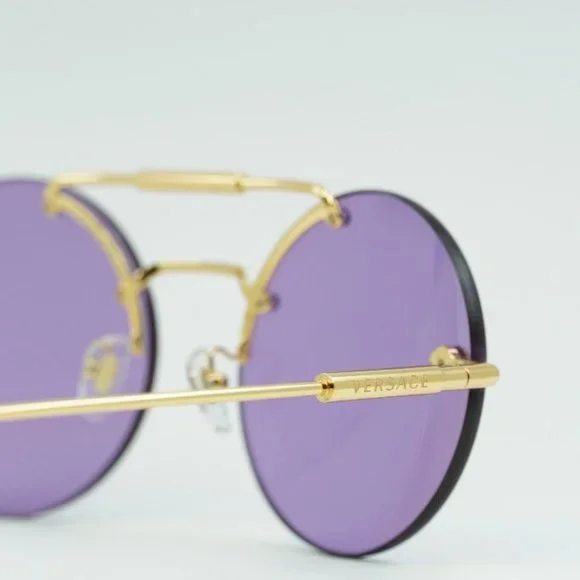 FINAL PRICE NEW VERSACE VE2244 100269 ROUND VIOLET SUNGLASSES - Picture 9 of 10